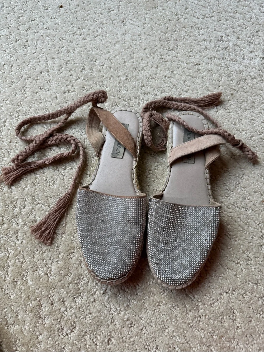 Steve Madden Mesa Rhinestone Espadrille Flats